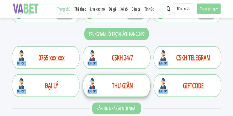 Nhà cái cung cấp đa dạng loại hình liên hệ
